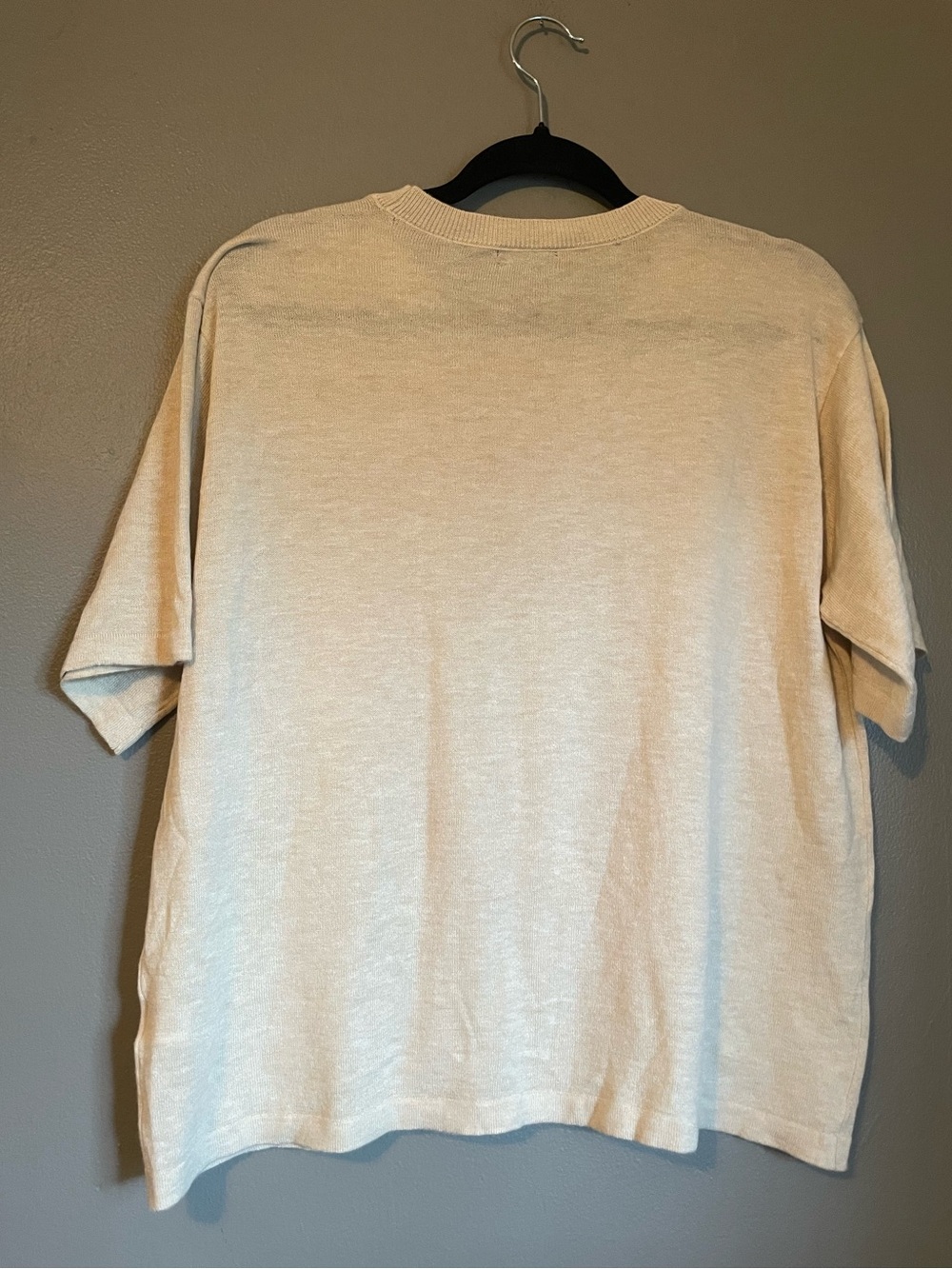 New Halogen Sz Medium Cream Women’s Short Sleeve Lightweight Pocket Blouse Top! - Picture 8 of 8